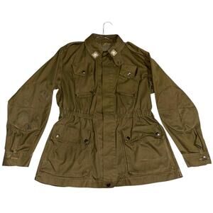 Vintage Women’s Italian Army Paratrooper Field Jacket Chore coat Green cargo war
